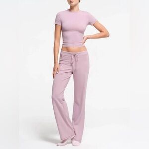 Skims Cotton Jersey Straight Leg Pant. Size Large.